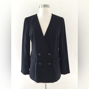 J. Crew French Girl Double Breasted Blazer in Black Size 8P Classic Elegant Coat